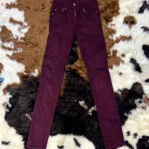 Maroon carmar size 24 stretch skinny leg jeans